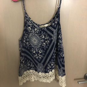 Tank with lace accents
